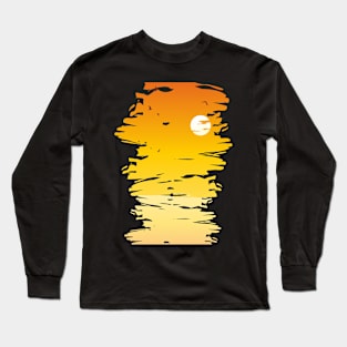 Sunset View Landscape Vacation Summer Birds Long Sleeve T-Shirt